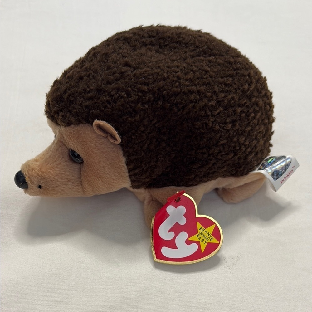 Vintage Ty Brown and Tan Hedgehog Plush Small Toy. Prickles